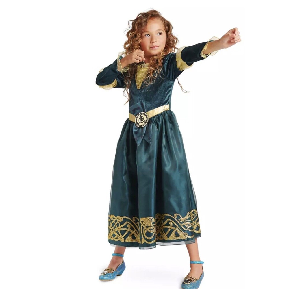 Disney Store Merida Girls Halloween Costume Dress Brave Costume Size 5/6 NEW